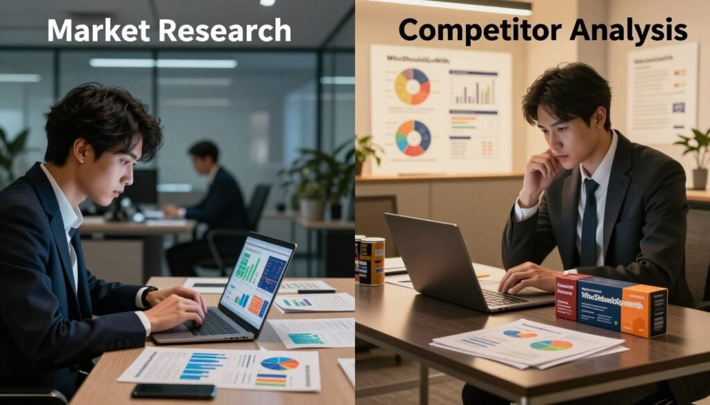 market research vs competitor analysis